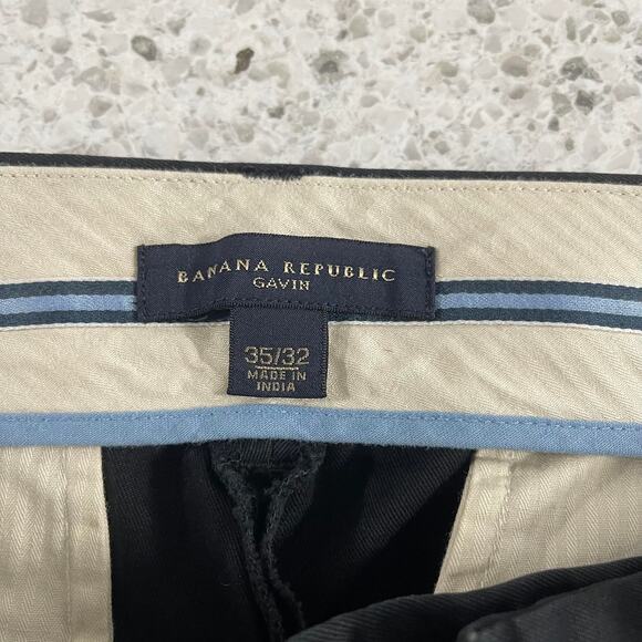 BR Banana Republic black dress pants chinos khakis 35 x 32 waist 35 length 32 - Picture 8 of 16